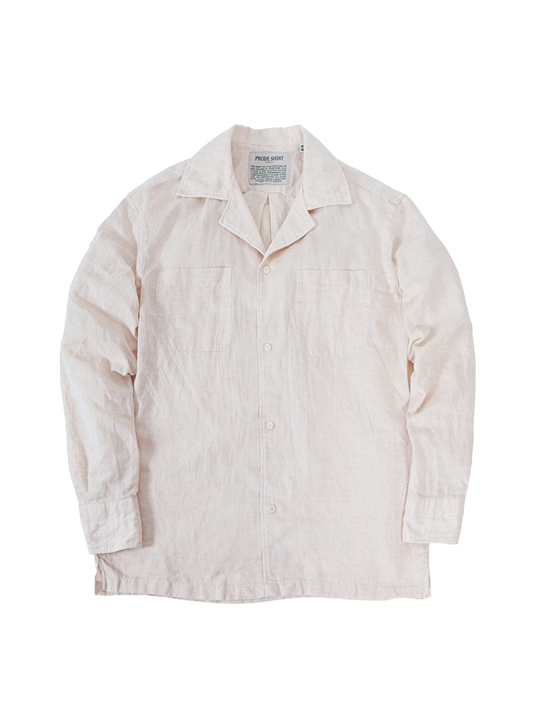 CUBAN OPEN COLLAR LINEN SHIRT SANDPRODE SHIRT(프로드셔츠)