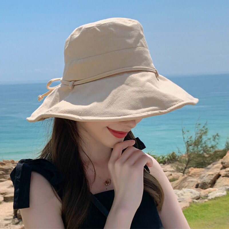 버킷햇 썬캡 여름모자 챙넓은모자 어부 모자 여성 여름 한국 선 스크린 모자 In 일본 여