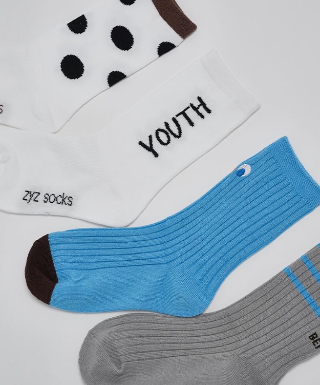 띠용 블루 socks (4p)