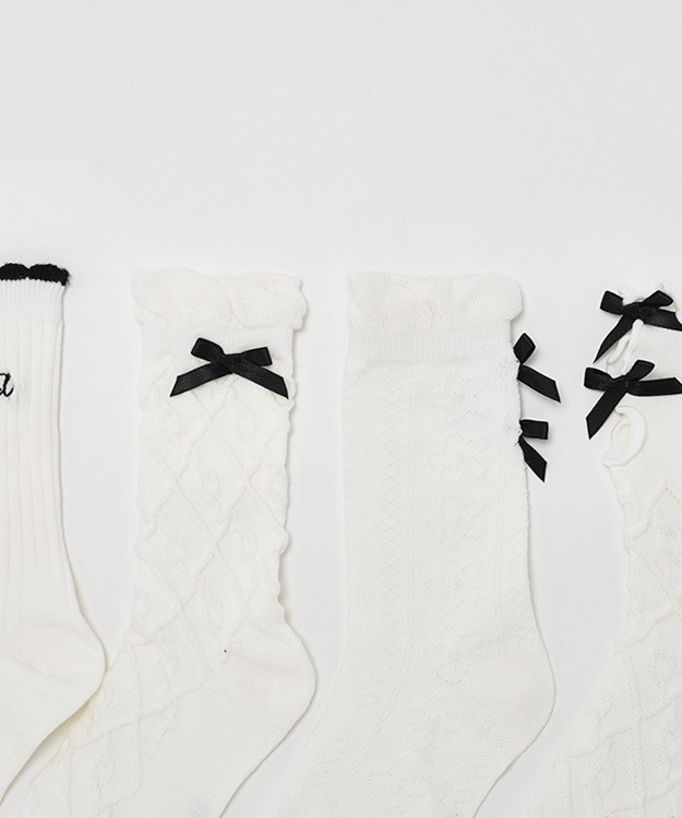 샤브 리본 socks (4p)
