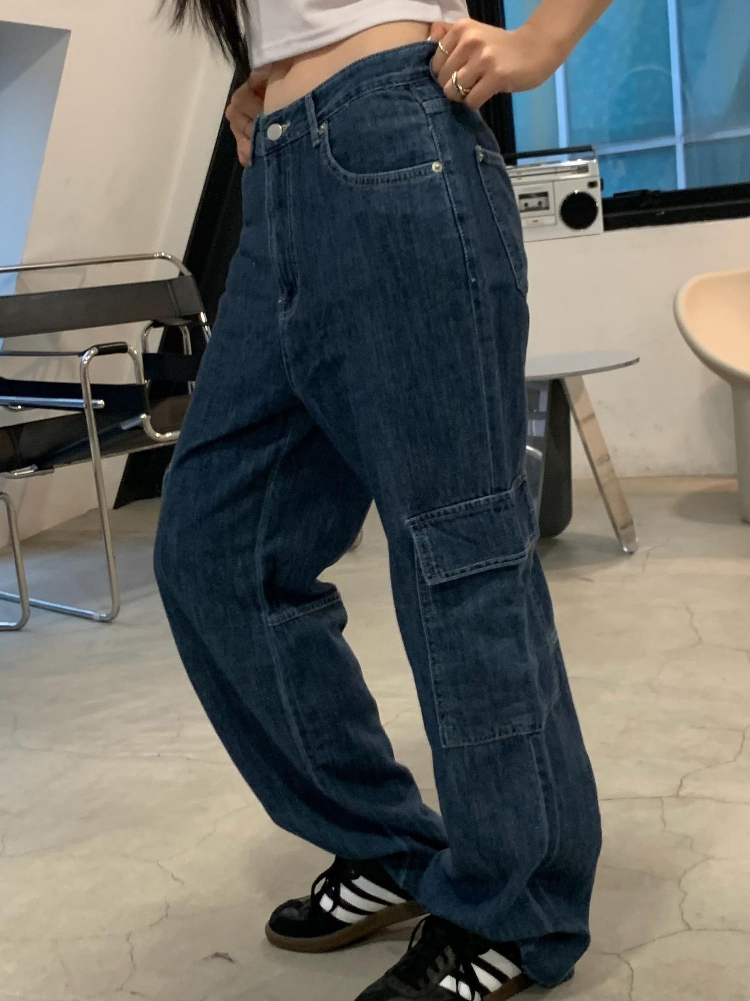 POCKET WIDE JEANS