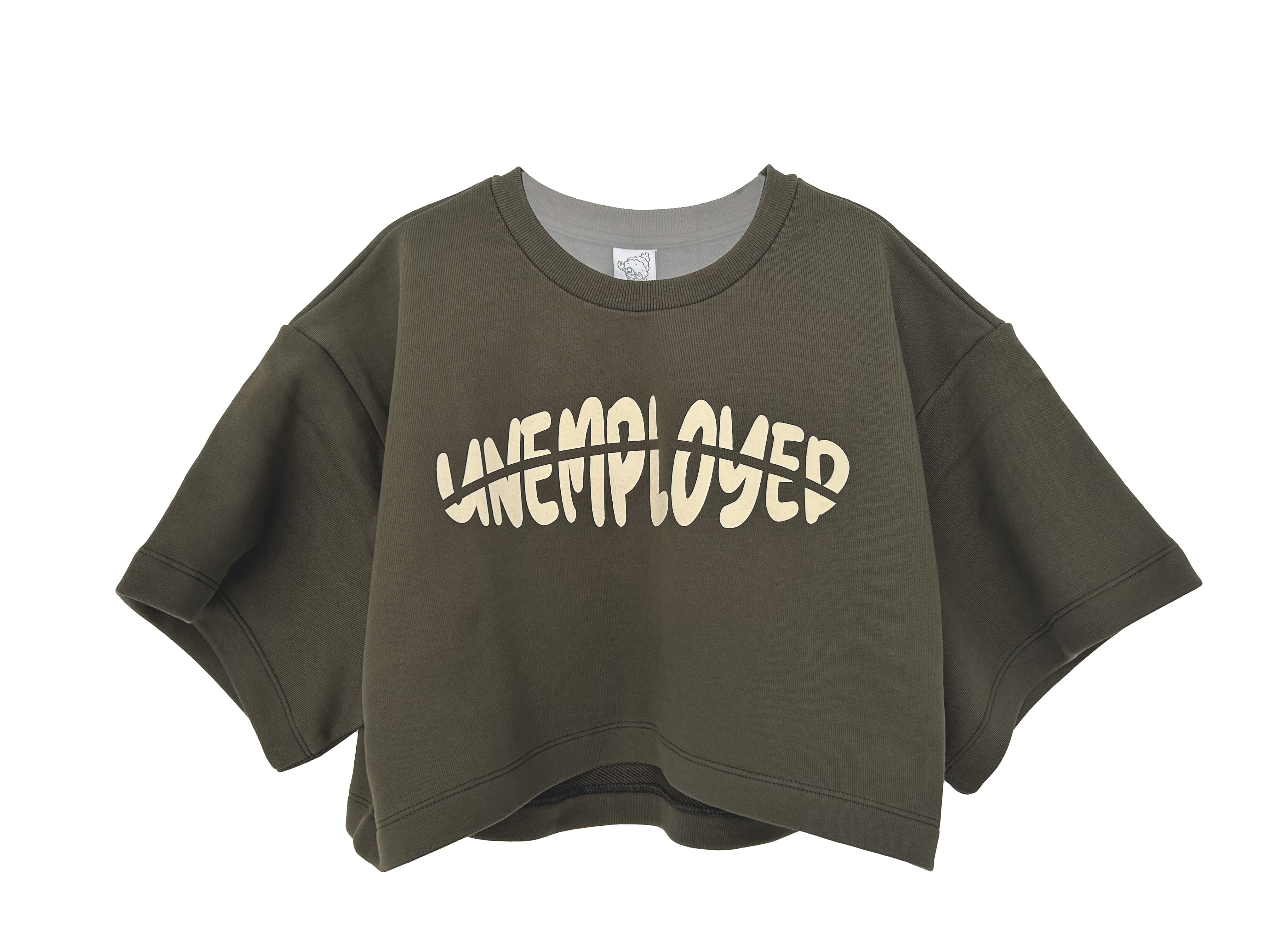 Unemployed Cropped T-shirt Khaki