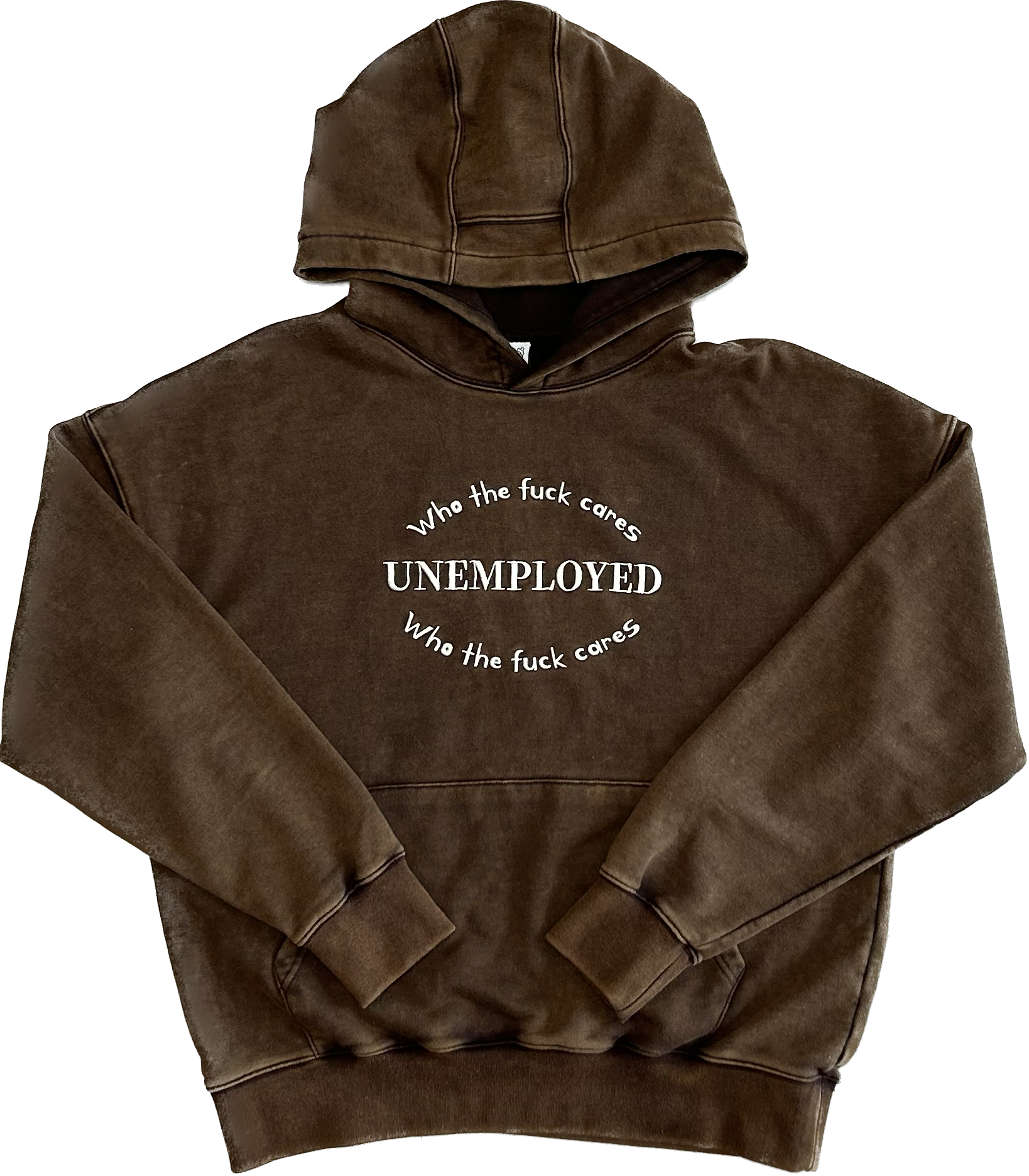 Oversized Who Cares Hoody Brown