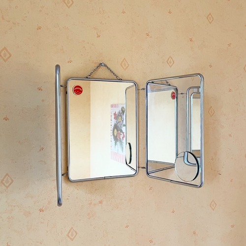 Vintage chrome triptyque mirror