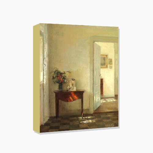 Carl Vilhelm Holsoe,칼 빌헬름 홀소에 (마호가니 가구가 있는 흰색 거실의 햇살)