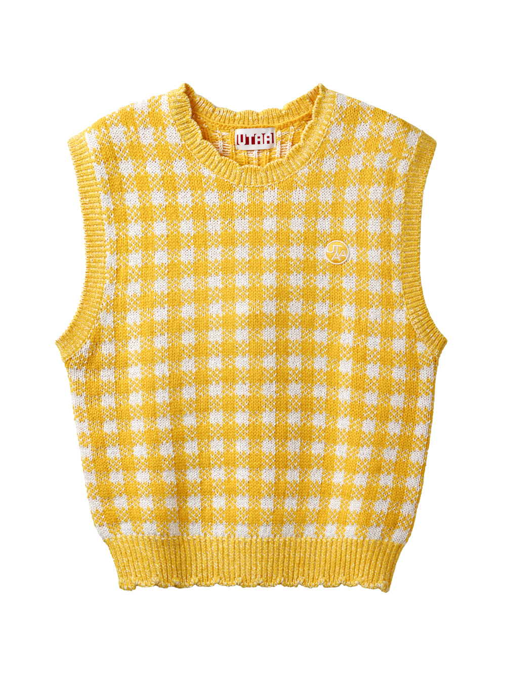 UTAA Pinking Check Knit Vest : Yellow (UB3KVF101YE)