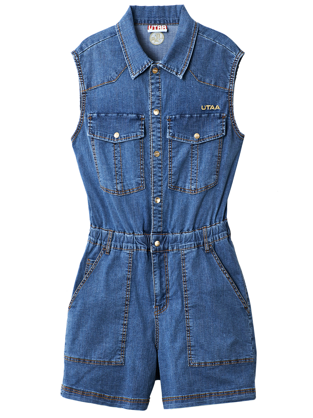 UTAA Denim Vest Short Jumpsuit  (UB2OPF608ID)