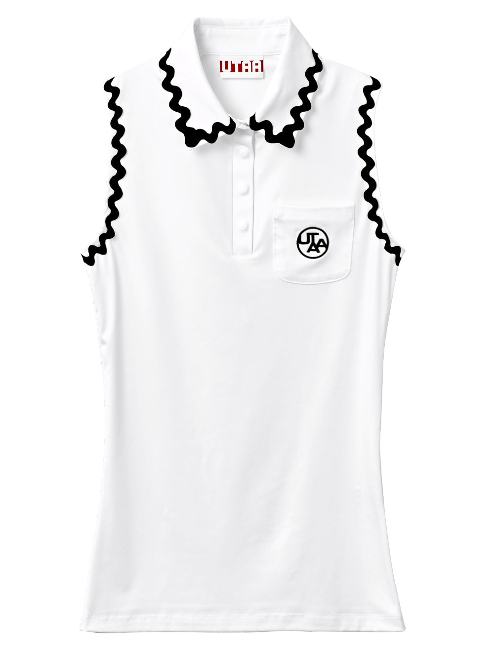 UTAA Swing Fit Tilde Wave Polo Sleeveless : White (UB2TVF260WH)