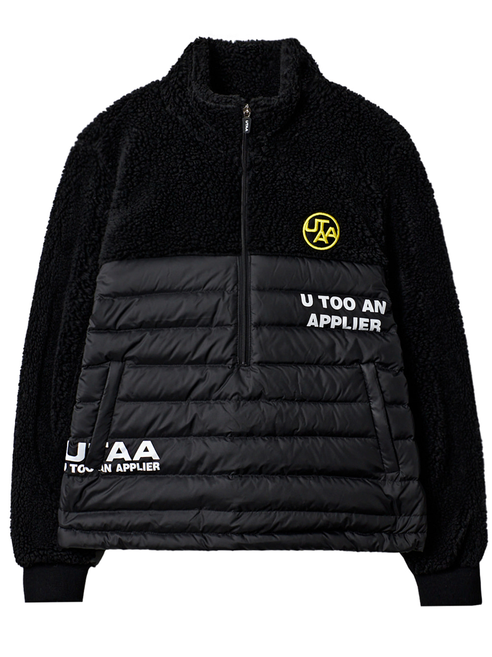 UTAA Half zip-up  Padding Mix Fleece : Women&#039;s Black (UB4TLF584BK)