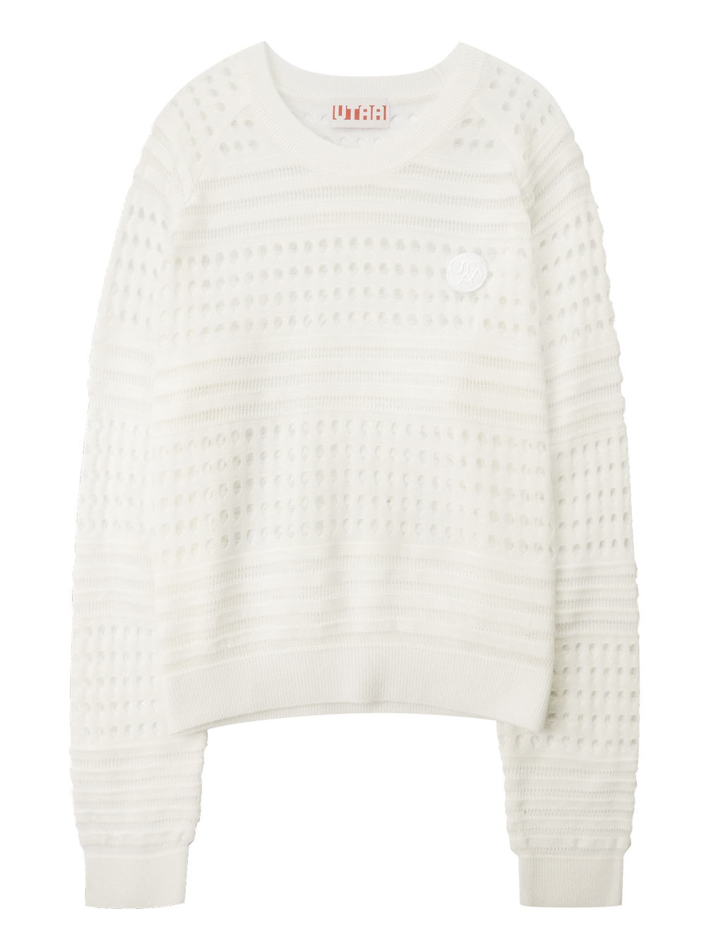 UTAA Punching Stripe Scasi Knit : Women&#039;s White (UC2KTF252WH)