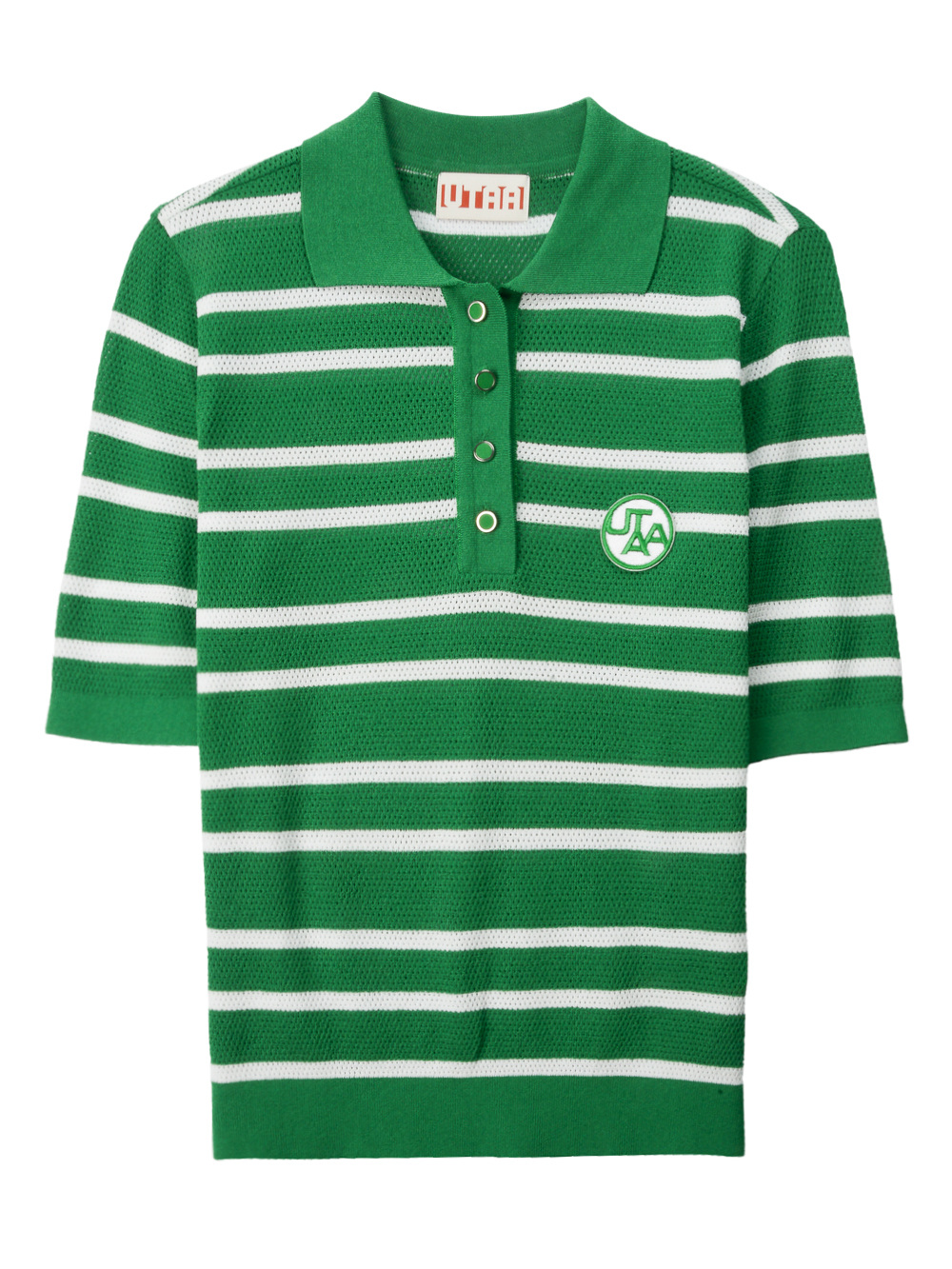 UTAA Putt Stripe Knit PK T-Shirts : Women&#039;s Green (UC2KTF255GN)