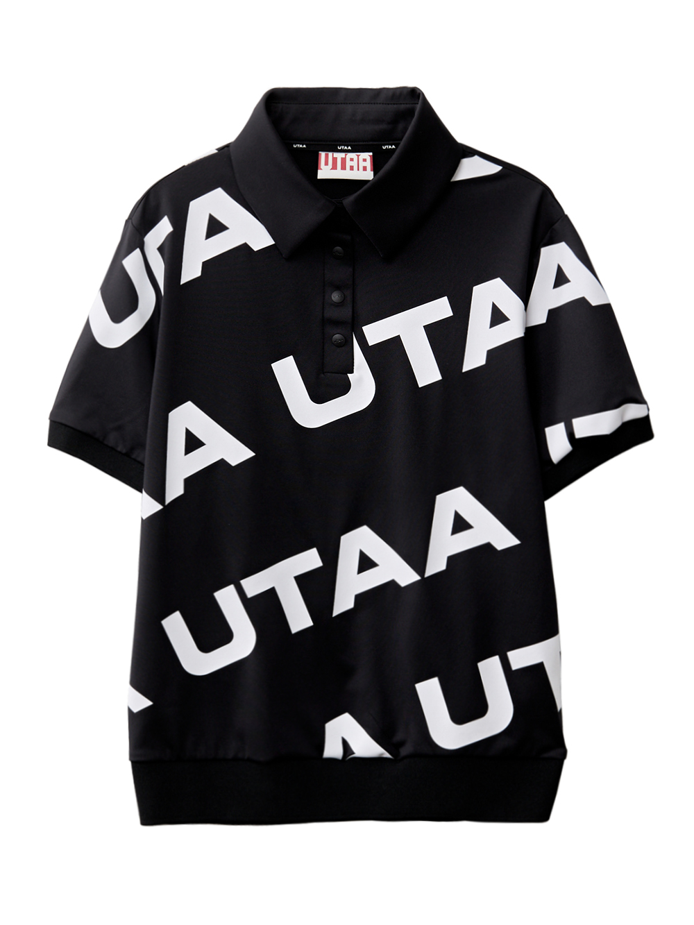 UTAA Logo Wave Polo Shirts : Women&#039;s Black (UC2TSF112BK)