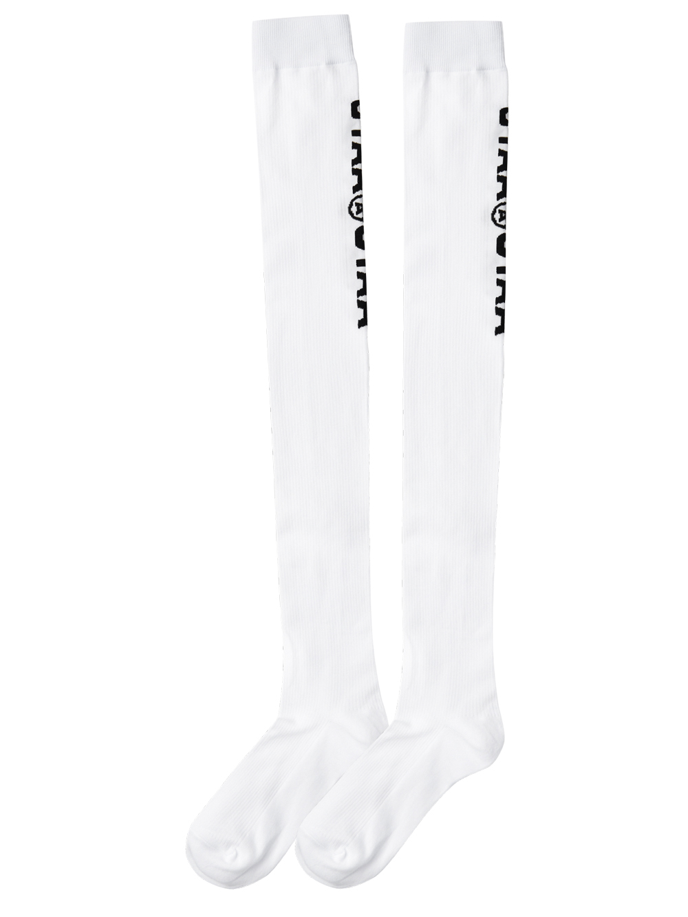 UTAA Double Logo Knee Socks : White  (UC0GSF143WH)