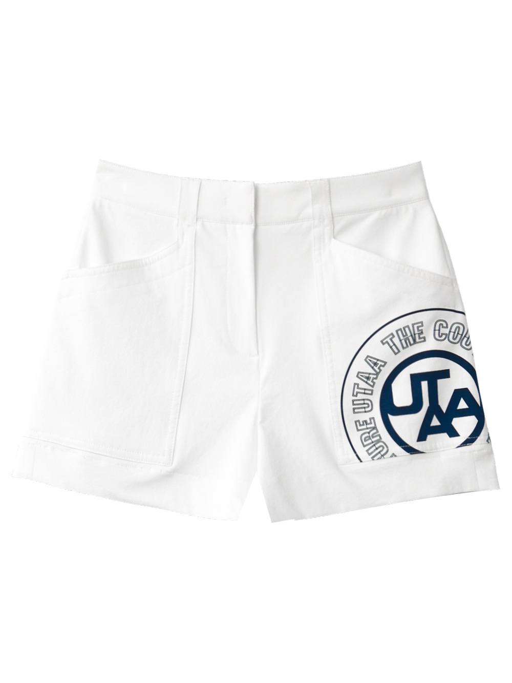 UTAA Symbol Logo Pocket Short Pants : Women&#039;s White (UC2PSF333WH)