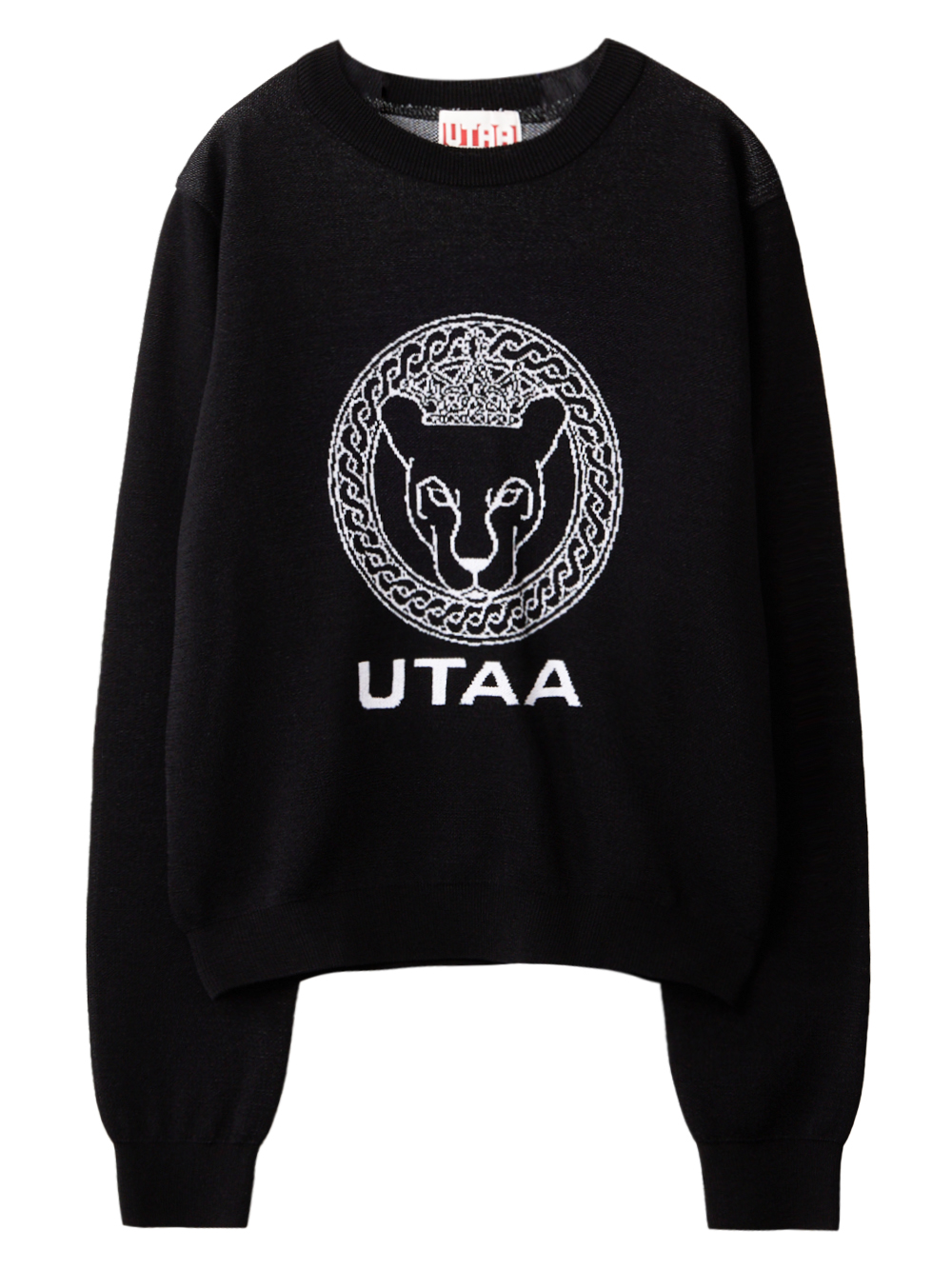 UTAA Scudo Ring Panther Knit Pullover : Women&#039;s Black (UC3KTF537BK)