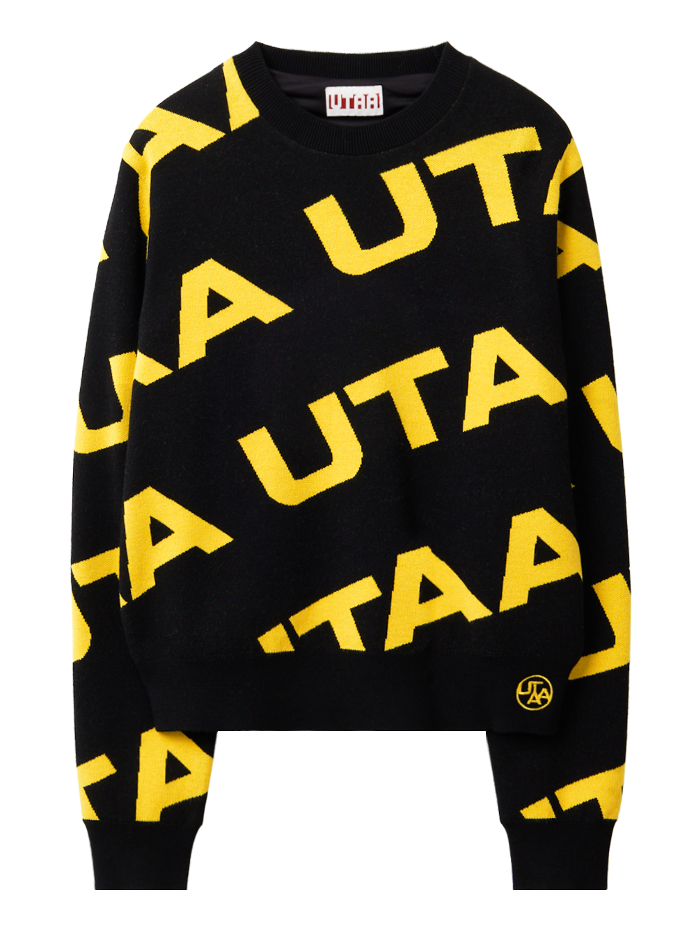UTAA Logo Wave Knit Pullover : Women&#039;s Black (UC4KTF115BK)