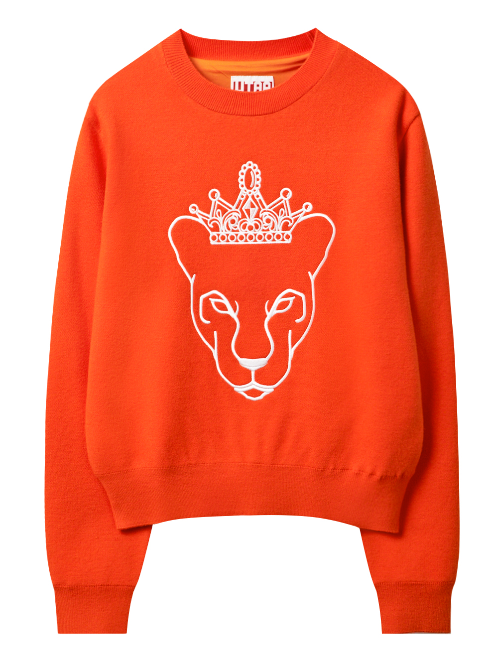 UTAA Neon Crown Panther Knit Pullover : Women&#039;s Orange (UD1KTF804OR)