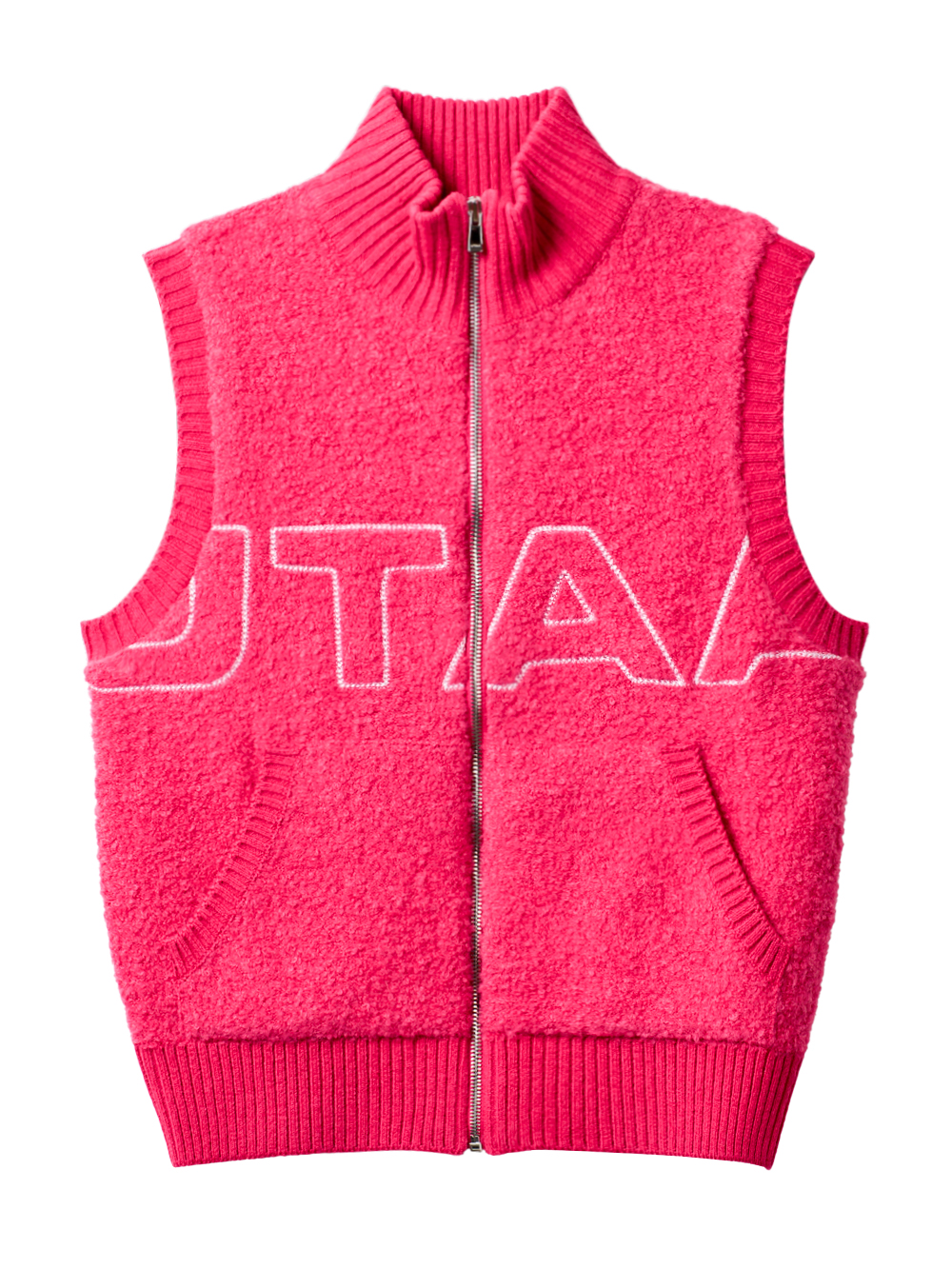 UTAA Stitch Logo Knit Vest  : Women&#039;s Pink (UD1KVF170PK)