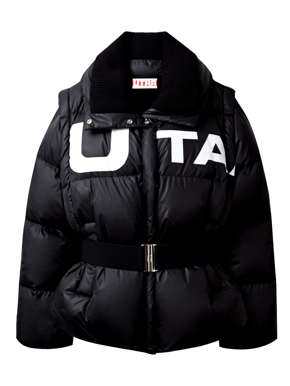 UTAA Bold Logo Belted Down Jumper  : Women&#039;s Black (UC4DJF290BK)