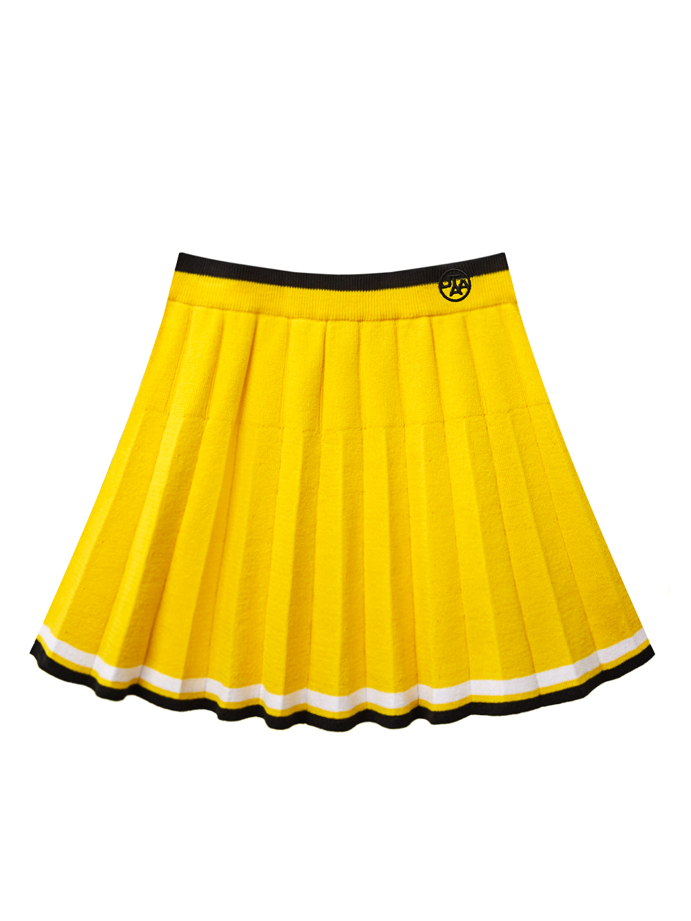 UTAA Amber Double Stripe Knit Flare Skirt : Yellow (UD2SKF262YE)