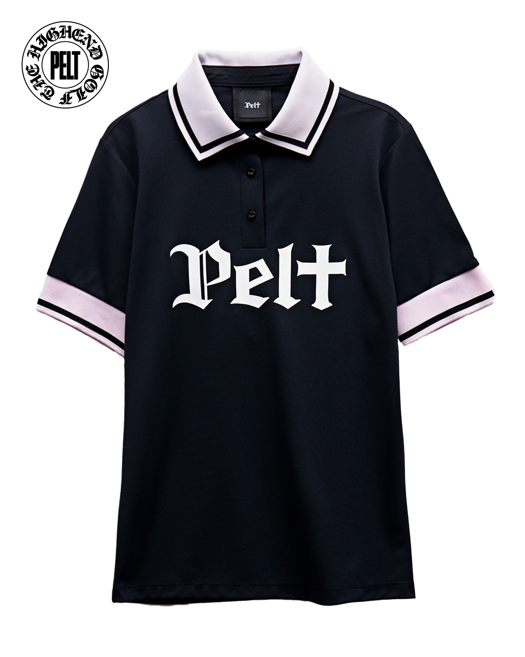 PELT Block Line Letter Logo PK Shirts : Women&#039;s Black (PB2TSF033BK)