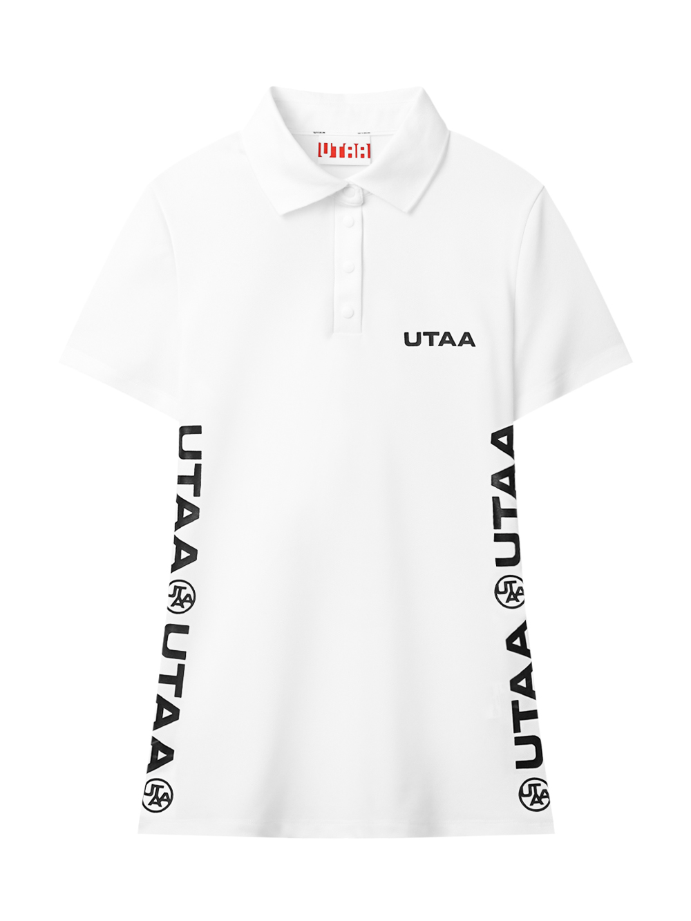 UTAA Diagonal Symbol Line PK T-shirt : Women&#039;s White (UD2TSF768WH)
