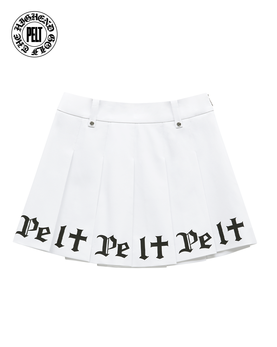 PELT Letter Line Logo Pleats Skirt : White (PB2SKF062WH)