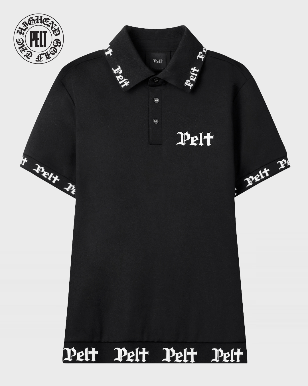 PELT Block Line Letter PK Shirts: Women&#039;s Black (PB2TSF038BK)