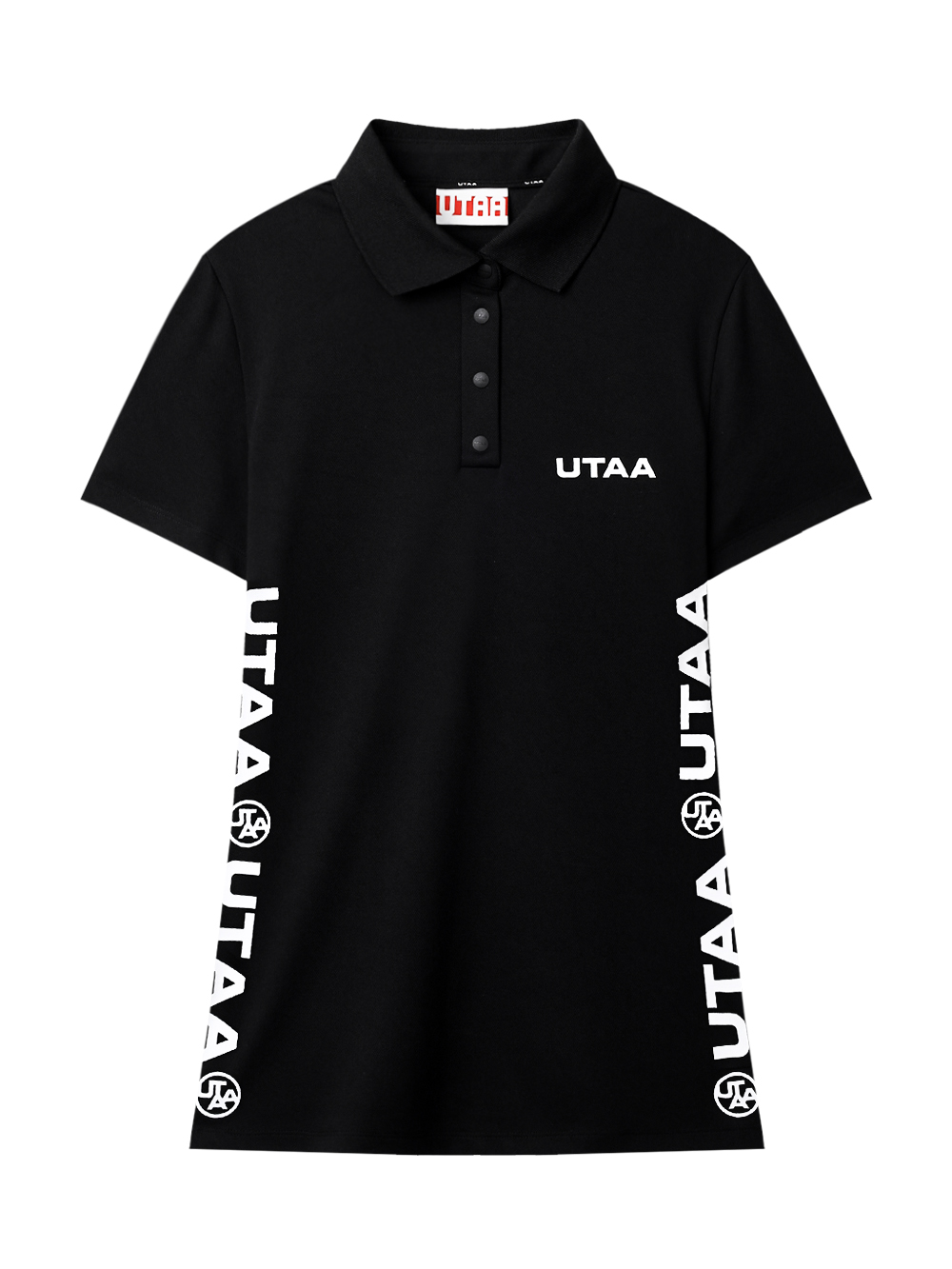 UTAA Diagonal Symbol Line PK T-shirt : Women&#039;s Black (UD2TSF768BK)