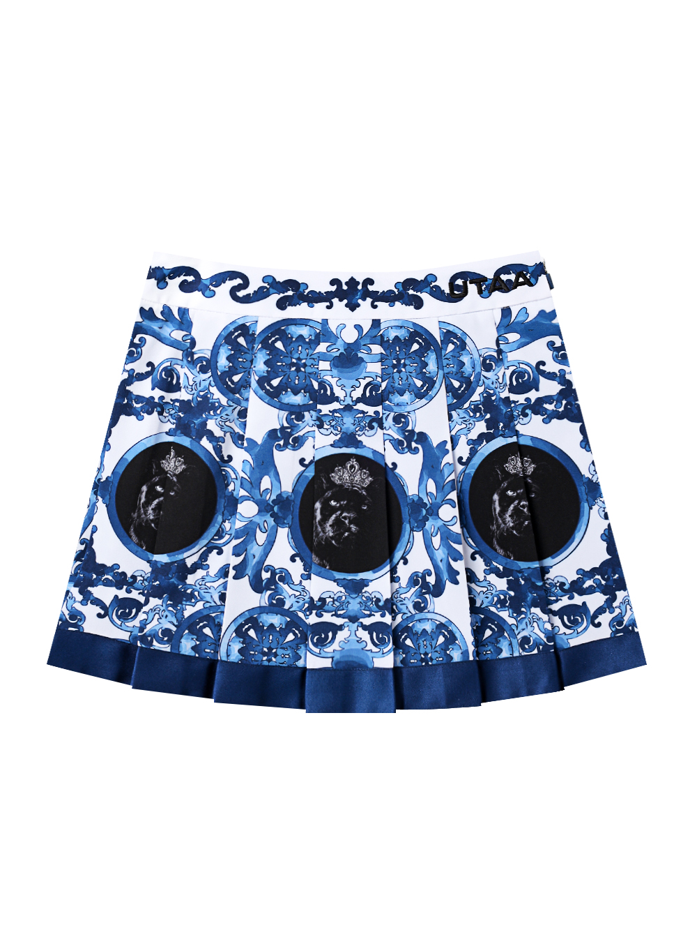 UTAA Sequence Baroque Graphic Pleats Skirt : Blue (UD2SKF495BL)