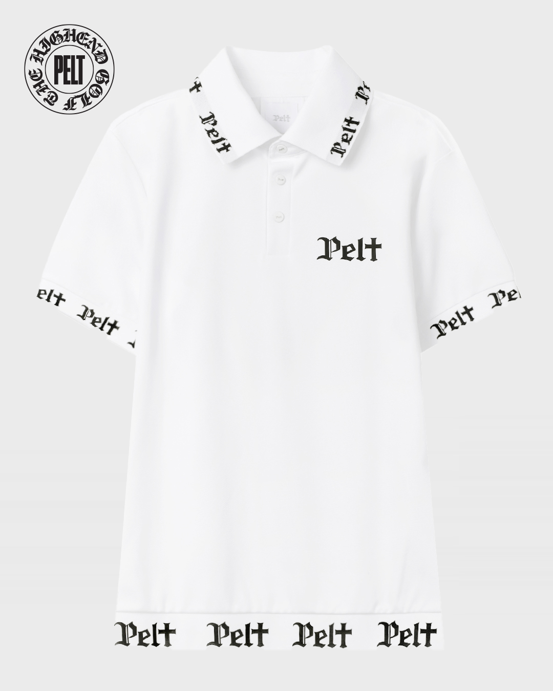 PELT Block Line Letter PK Shirts: Women&#039;s White (PB2TSF038WH)