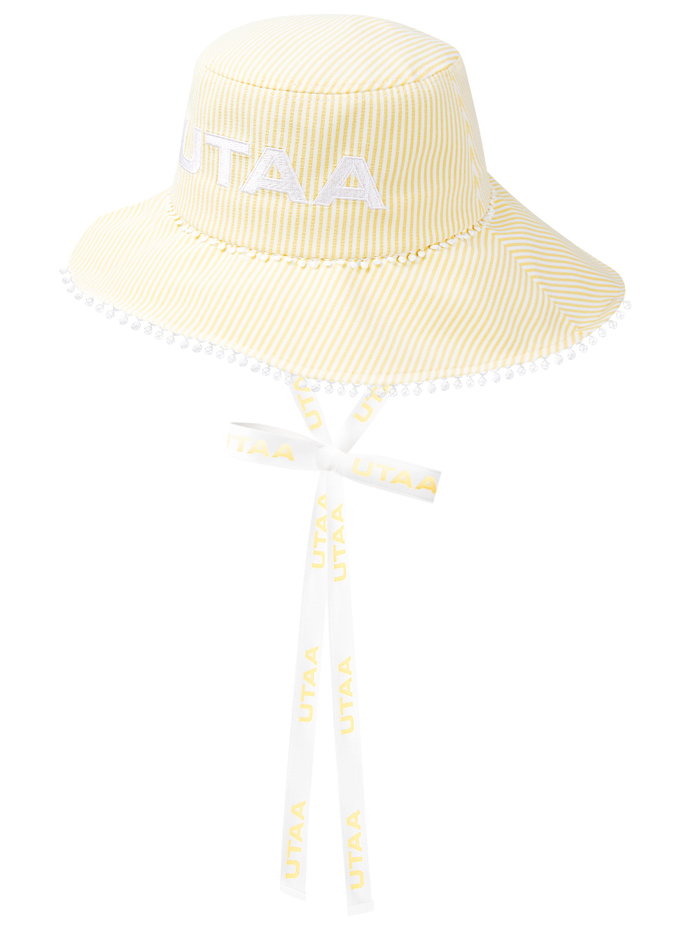 UTAA Dot Lace Pinstripe Bucket Hat : Women&#039;s Yellow (UD0GCF407YE)