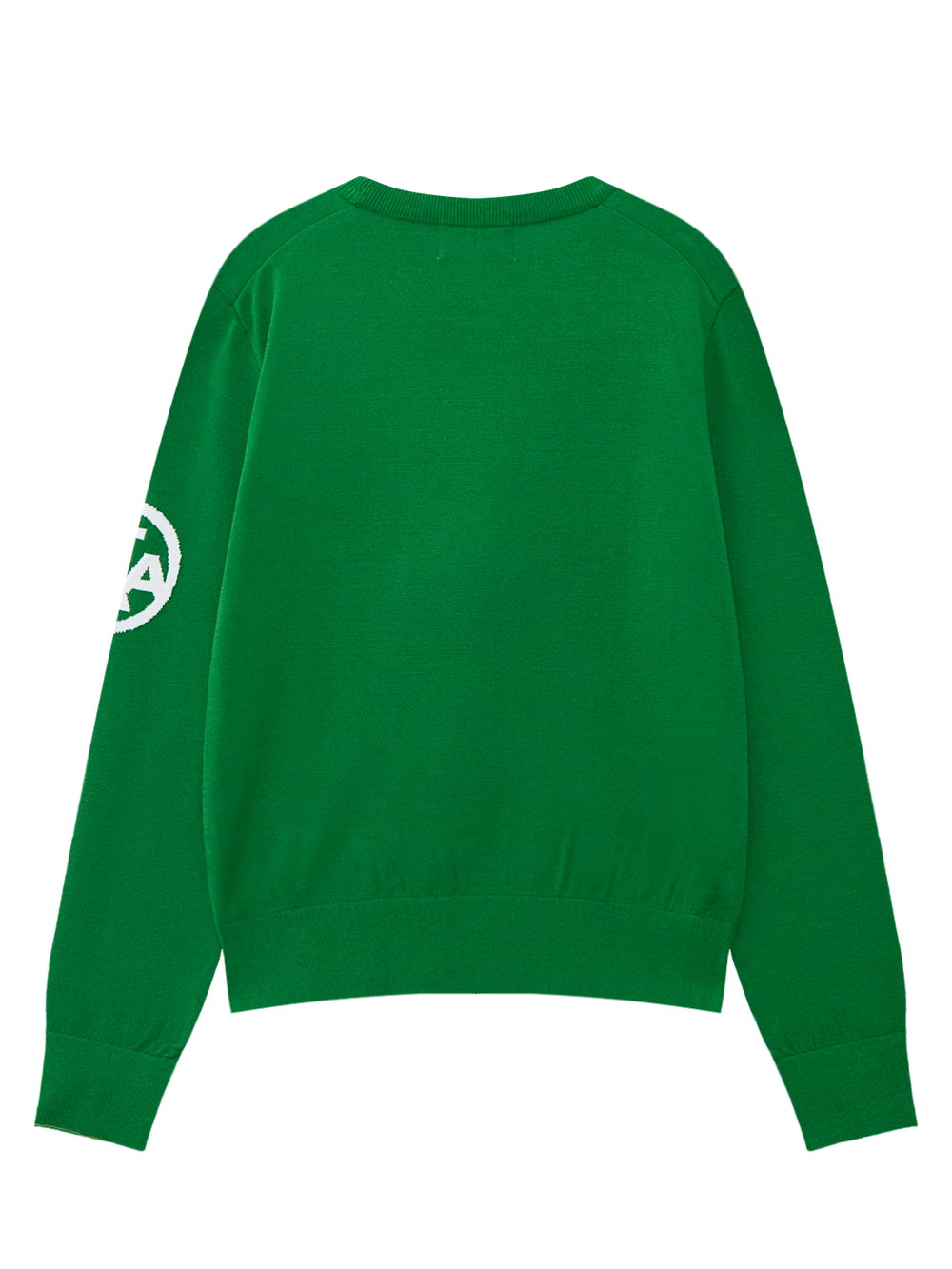 Áo knit golf nữ cổ tròn xanh lá — ảnh 2