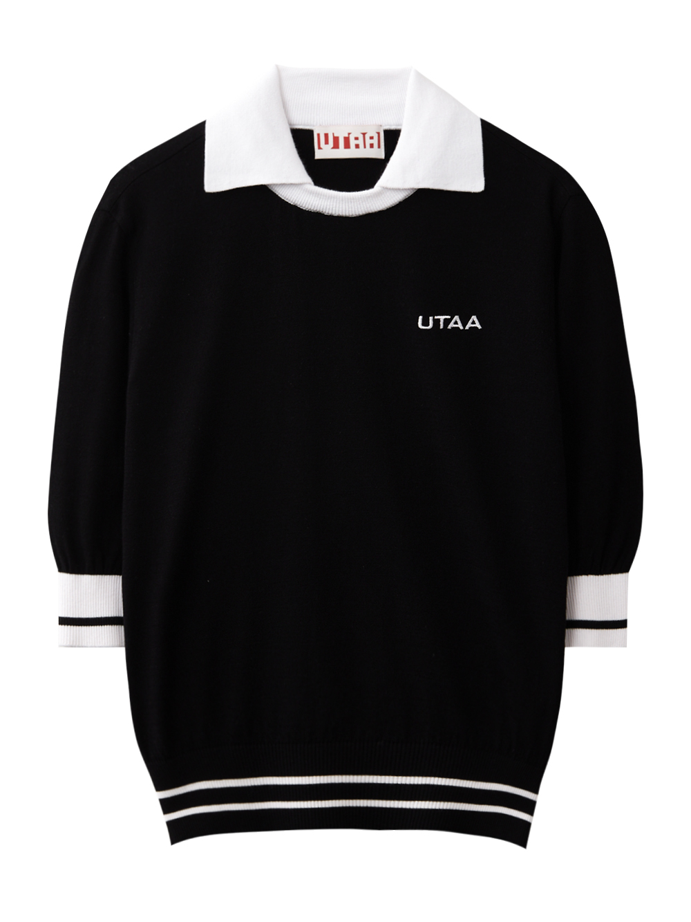 UTAA Logo Openneck Knit Pullover : Women&#039;s Black (UC2KTF257BK)