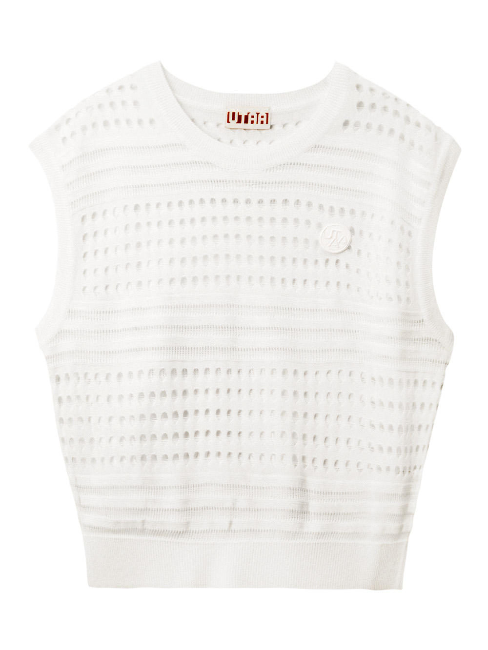 UTAA Punching Scasi Knit Vest : Women&#039;s White (UC2KVF253WH)