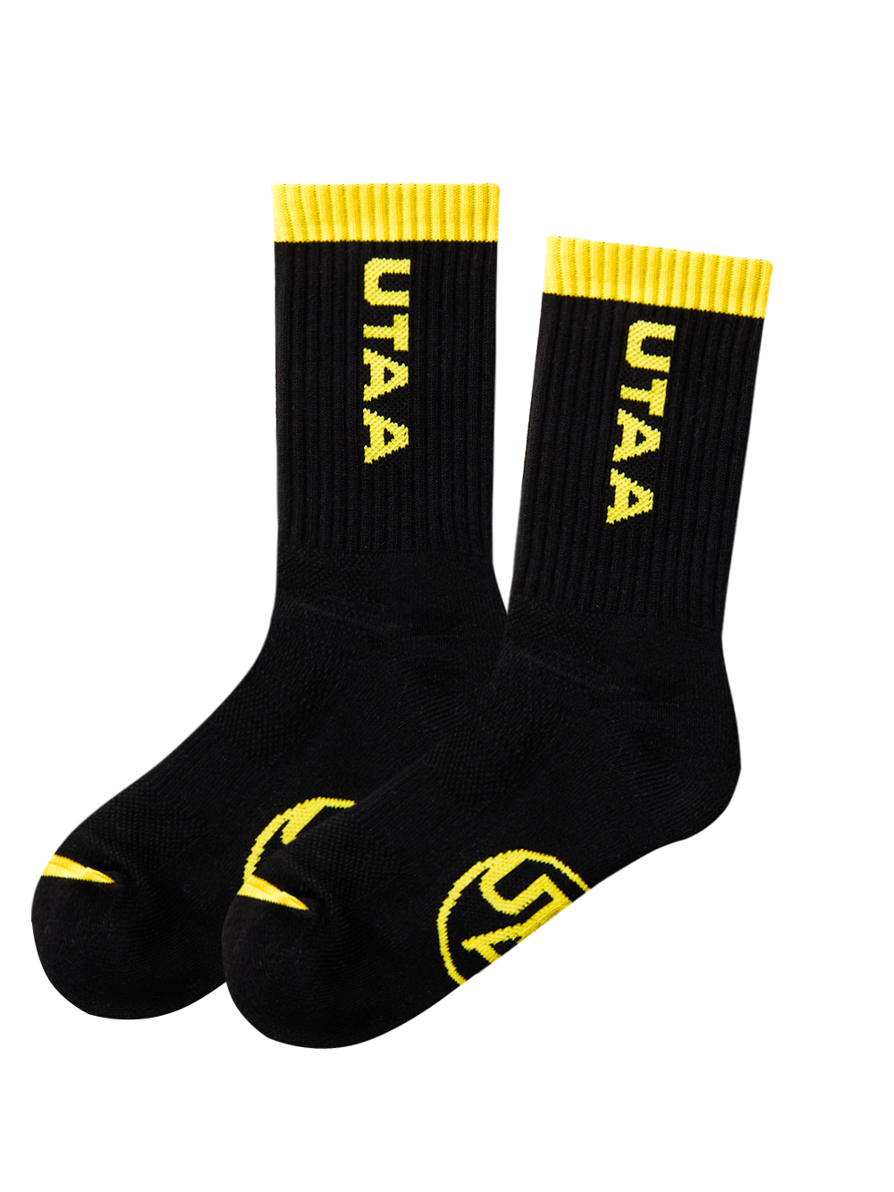 UTAA Logo Loop Stretch Basic Socks : Men&#039;s Black (UD0GSM175BK)