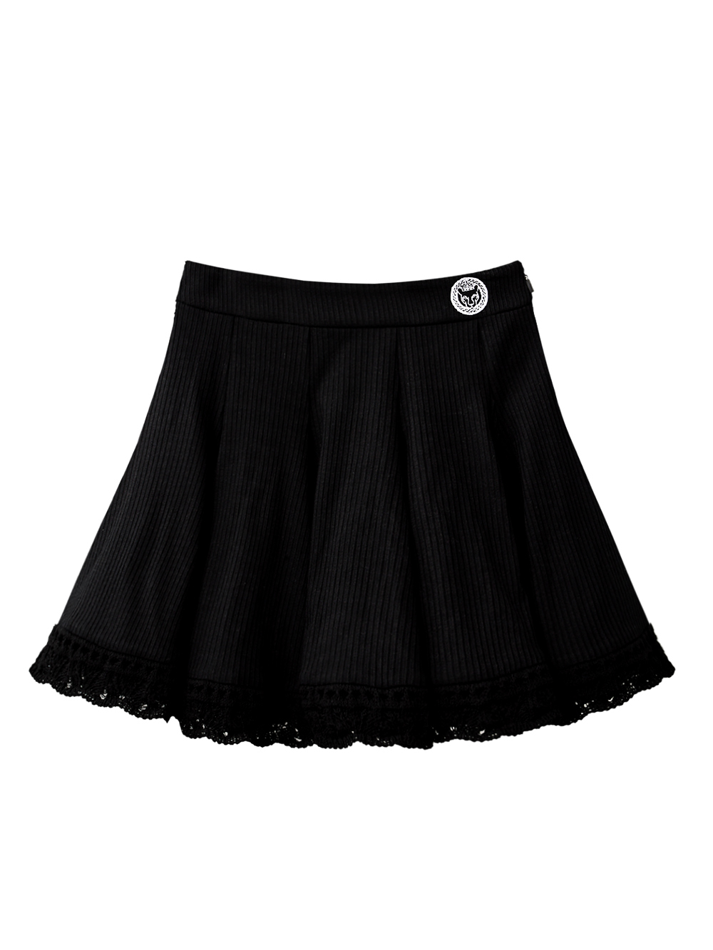 UTAA Lattice Lace Flare Skirt : Black (UD2SKF416BK)