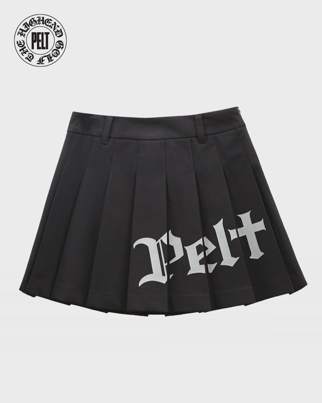 PELT Letter Logo Basic Pleats Skirt : Black (PB2SKF061BK)