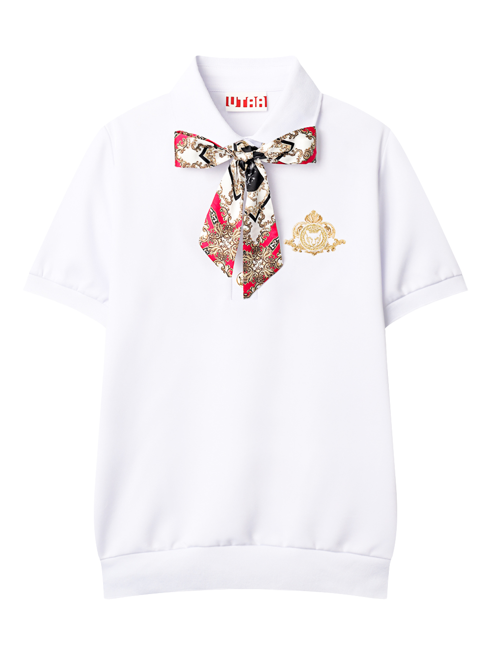 UTAA APEX Chain Baroque Frontier Tie PK T-shirt : Women&#039;s Pink (UD3TSF494PK)