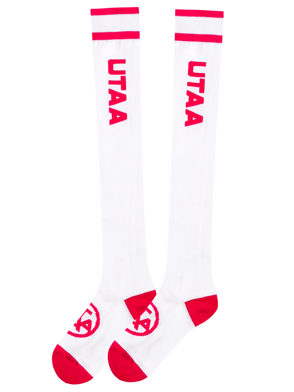 UTAA Head Logo Loop Stretch Knee Socks : Women&#039;s Pink (UD0GSF171PK)