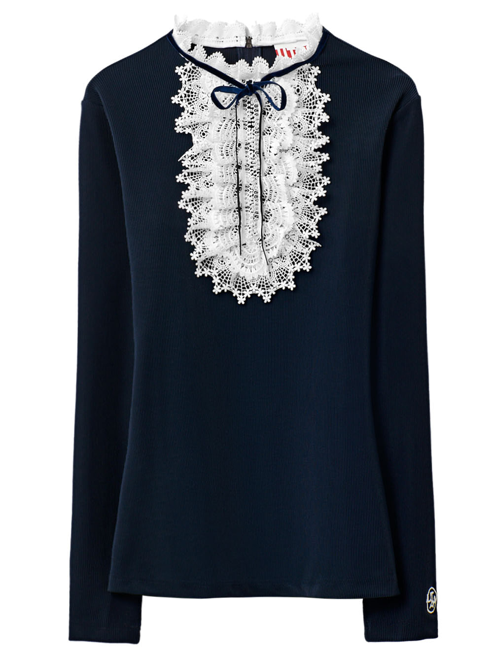 UTAA Notredame Ribbon Lace Flare Sleeve : Navy (UB4STF409NA)