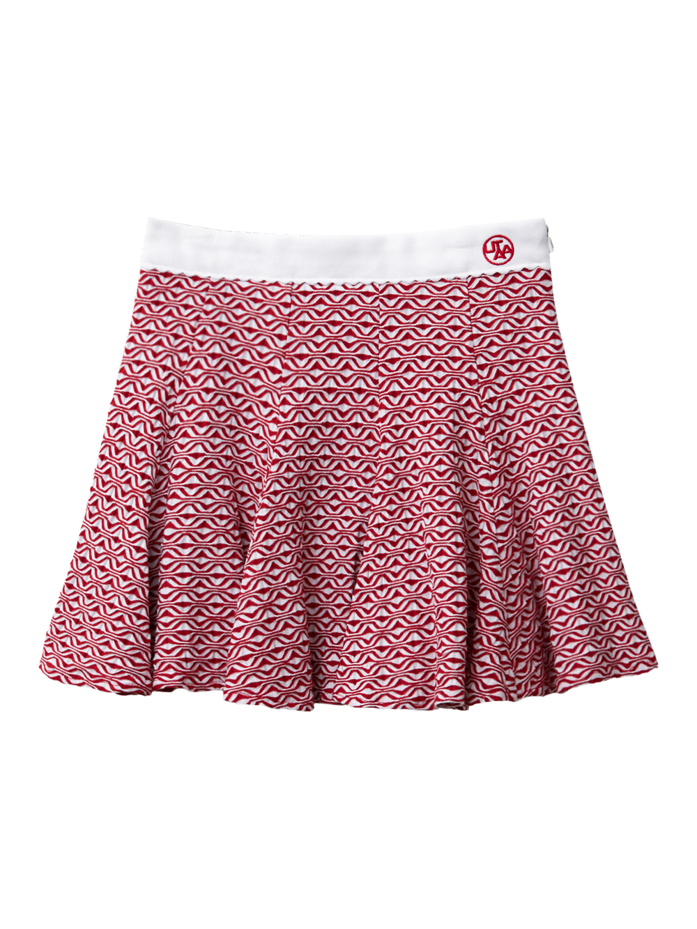 UTAA Ripple Pattern Flare Skirt : Women&#039;s Red  (UC3SSF415RD)