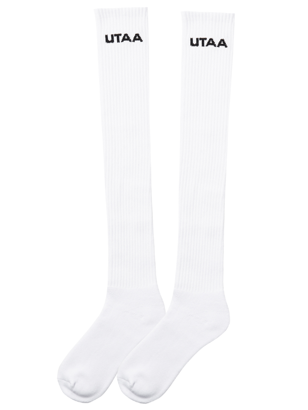 UTAA Simple Logo Knee Socks : Women&#039;s White (UC0GSF150WH)