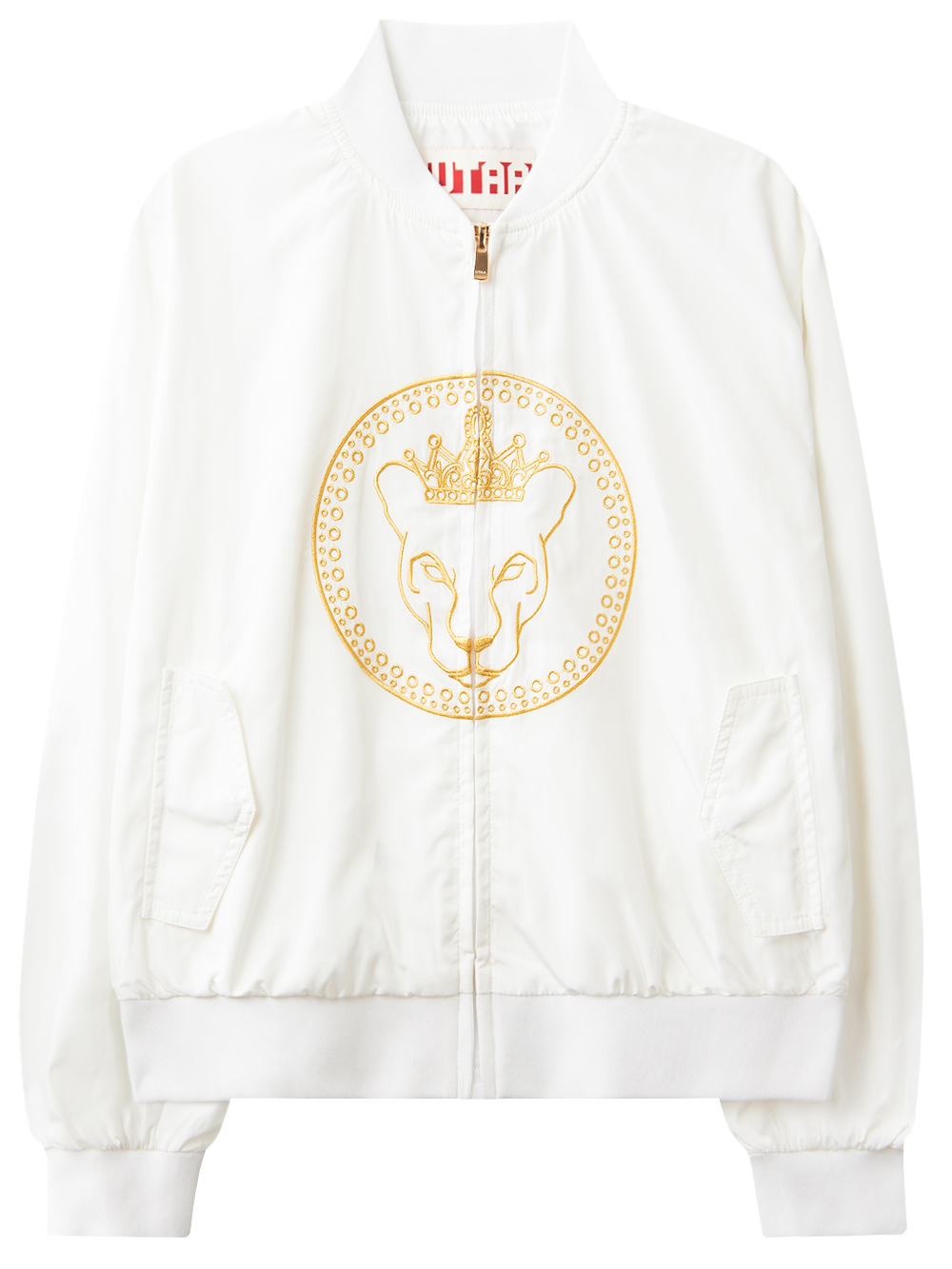 UTAA Gilt Ring Crown Panther Windbreaker Jumper : Men&#039;s White (UD2JPM163WH)