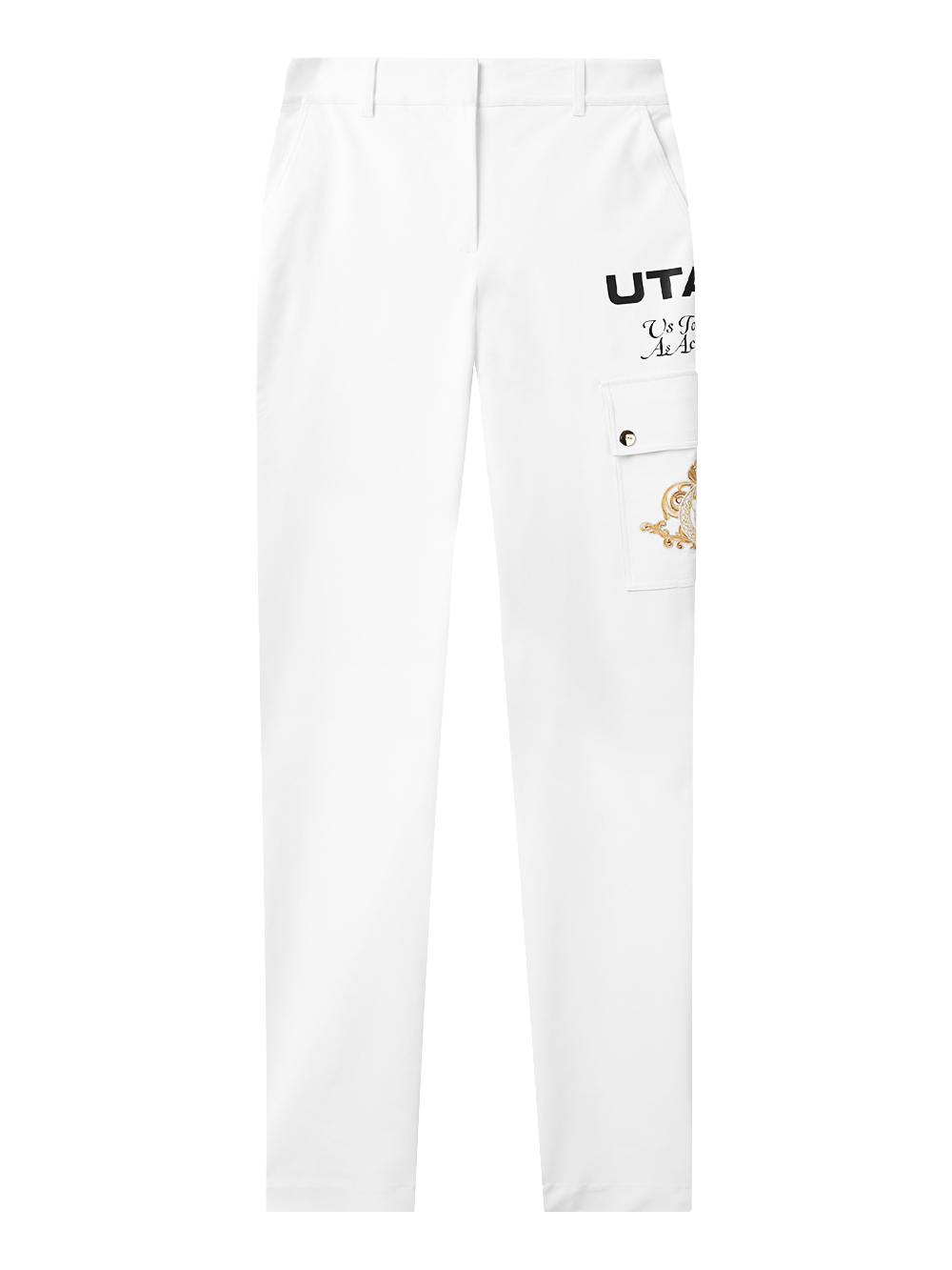 UTAA Golden Crown Ring Panther State Pocket Pants : Women&#039;s White (UD2PTF288WH)