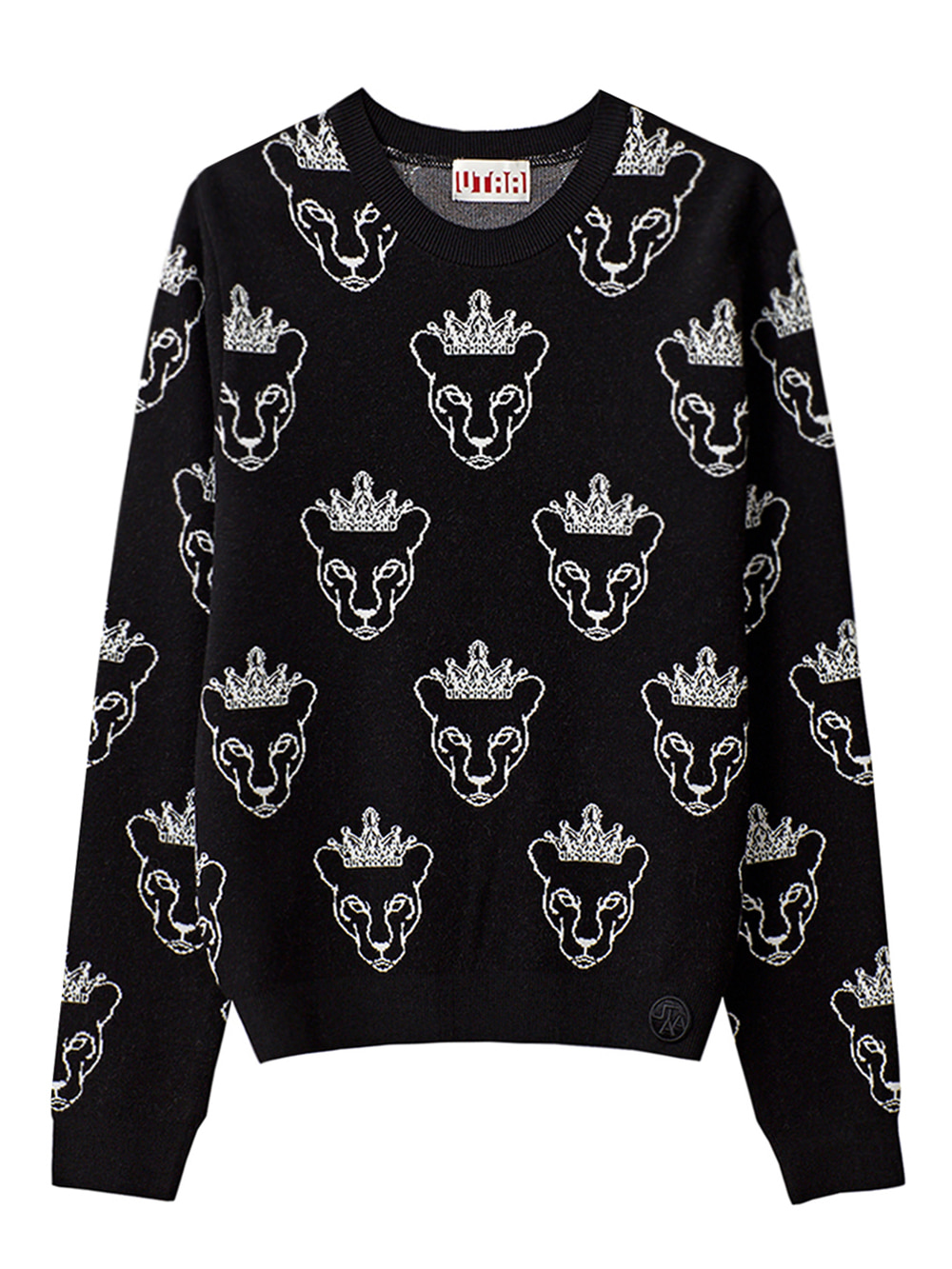 UTAA Crown Panther Wappen Pattern Knit : Women&#039;s Black (UC1KTF585BK)