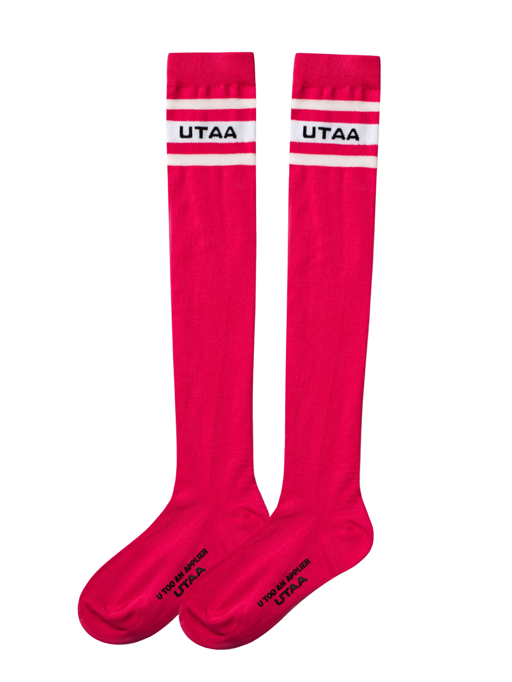 UTAA Neon Passenger Logo Knee Socks : Pink(UD0GSF158PK)