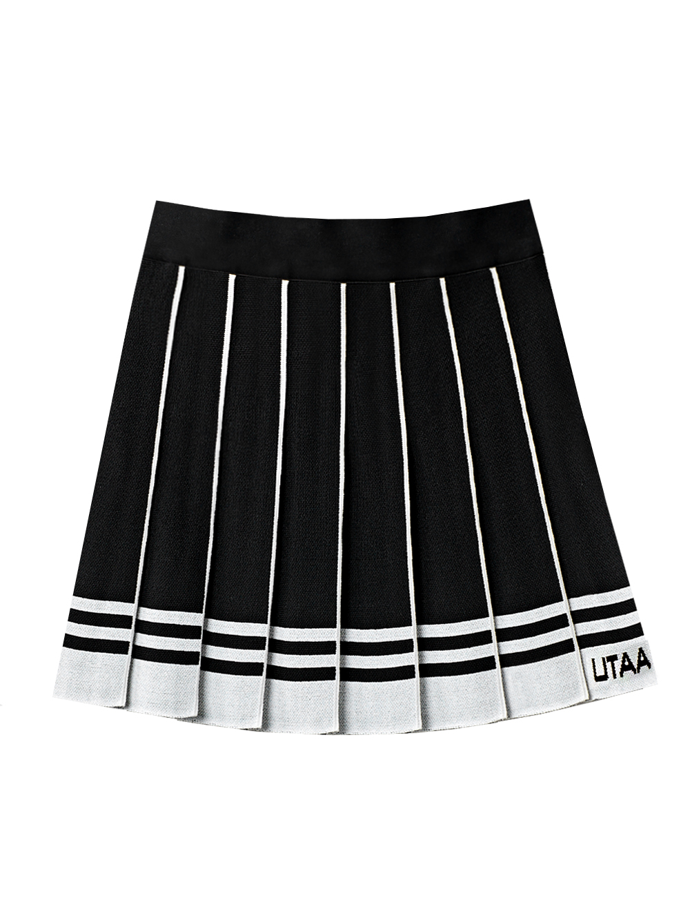 UTAA Fancy Stripe  Knit  Skirt   : Women&#039;s Black(UC4SKF416BK)