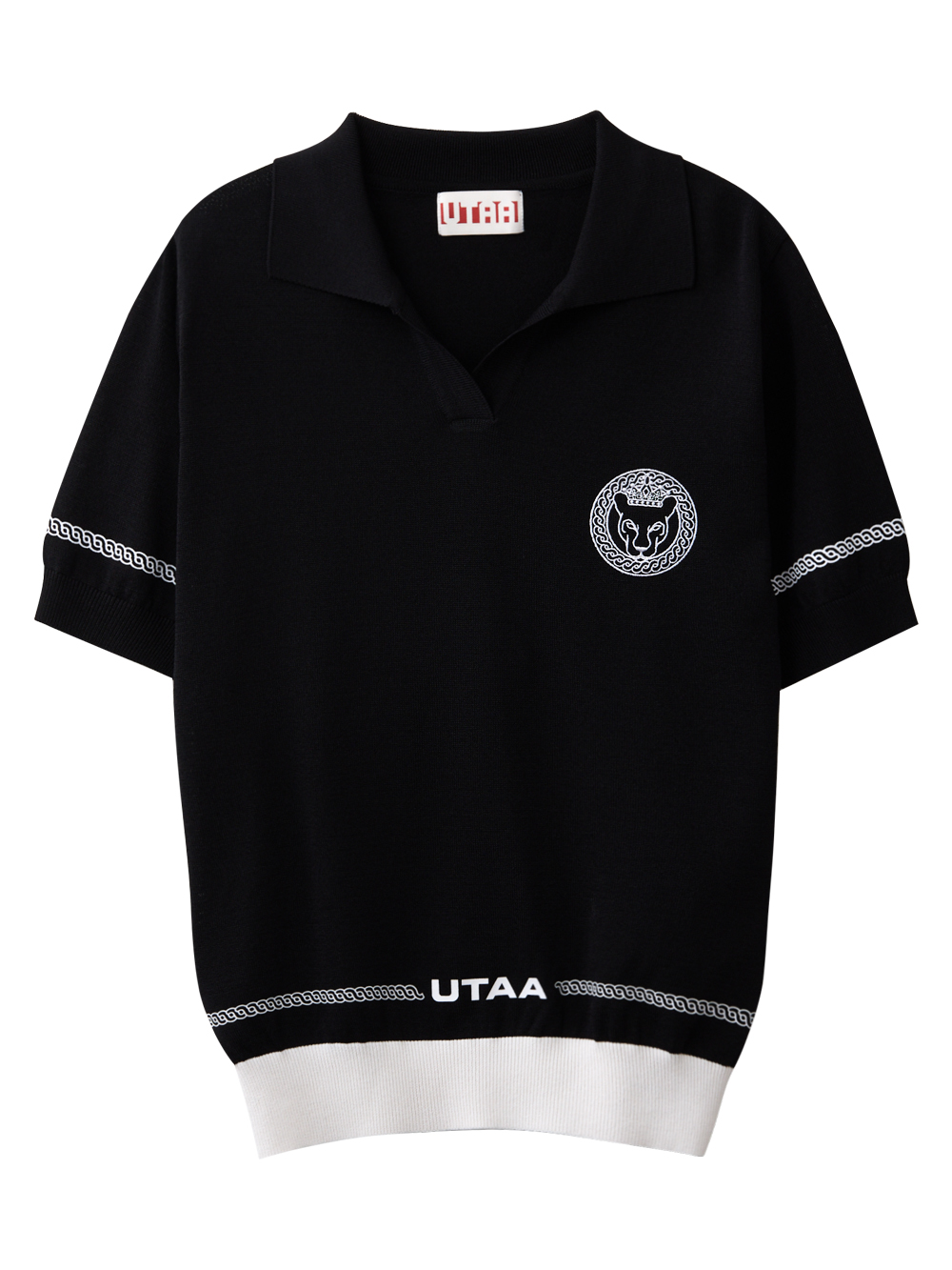 UTAA Ring Panther Open Knit Pk T-Shirt  : Women&#039;s Black  (UC2KTF532BK)