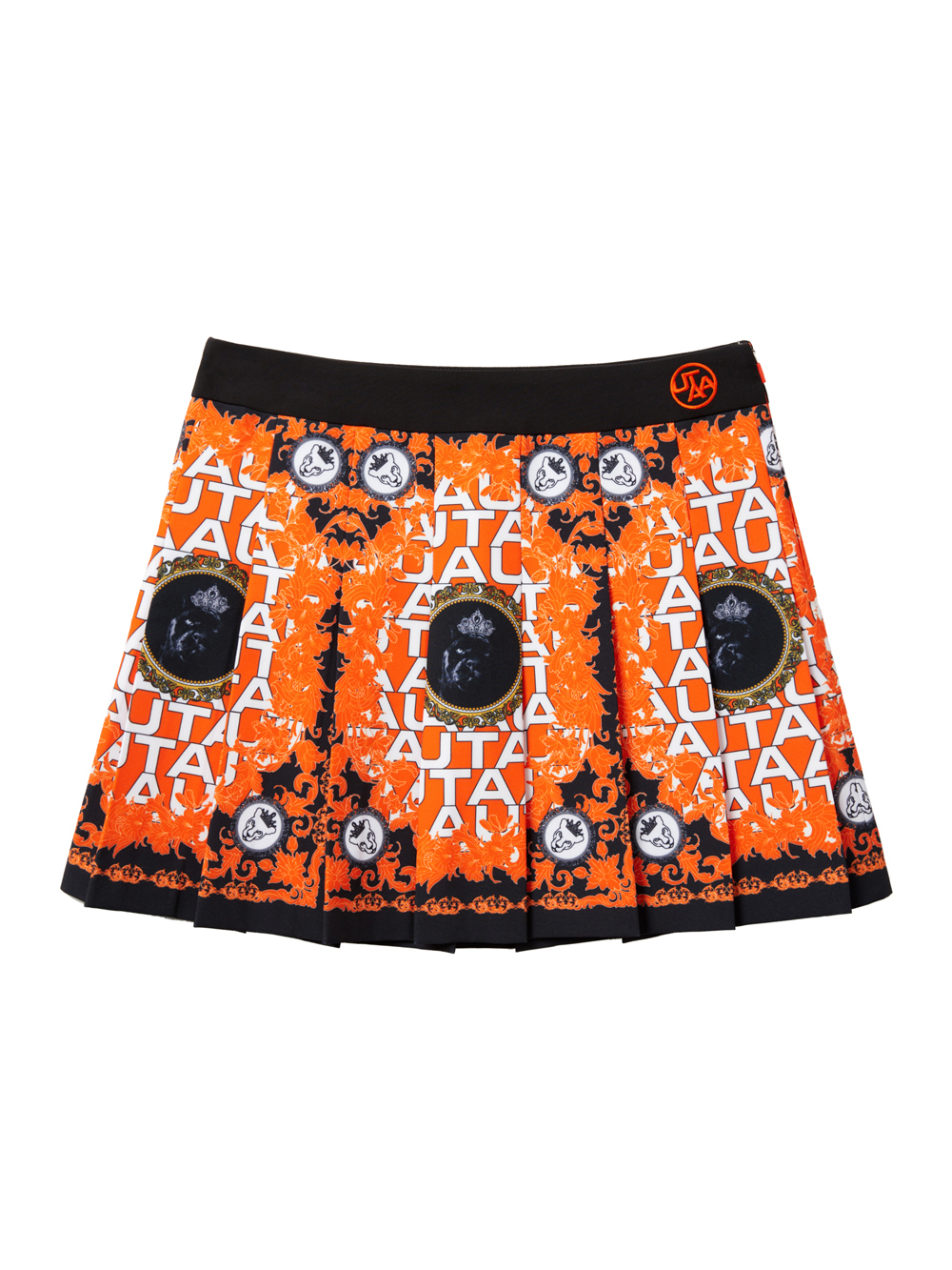 UTAA Blanc Baroque Panther Flare Skirt  : Orange(UC4SKF340OR)